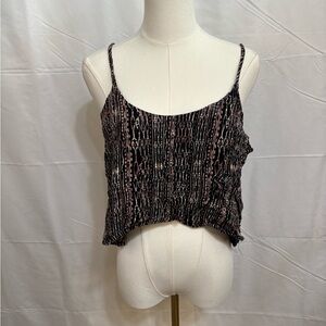 Forever 21 Boho Crop Cami Top Medium Ikat Print Festival Tank
